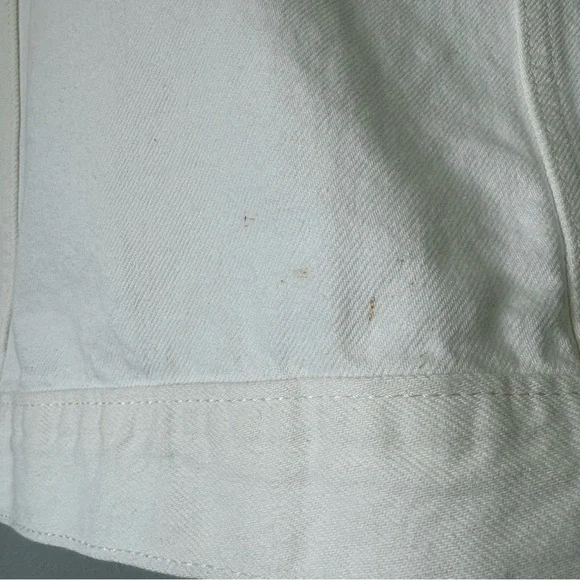 Levi’s Original Trucker Jacket White Denim Pockets Button Front Women’s Size XL - Picture 7 of 15
